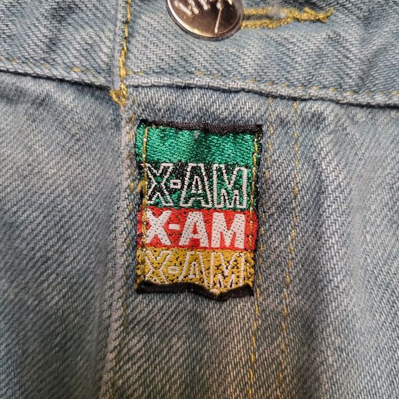 Vintage X-AM Jeans Mens 44x28 Green Tapered Leg Distressed Baggy Y2K Urban - Picture 3 of 11